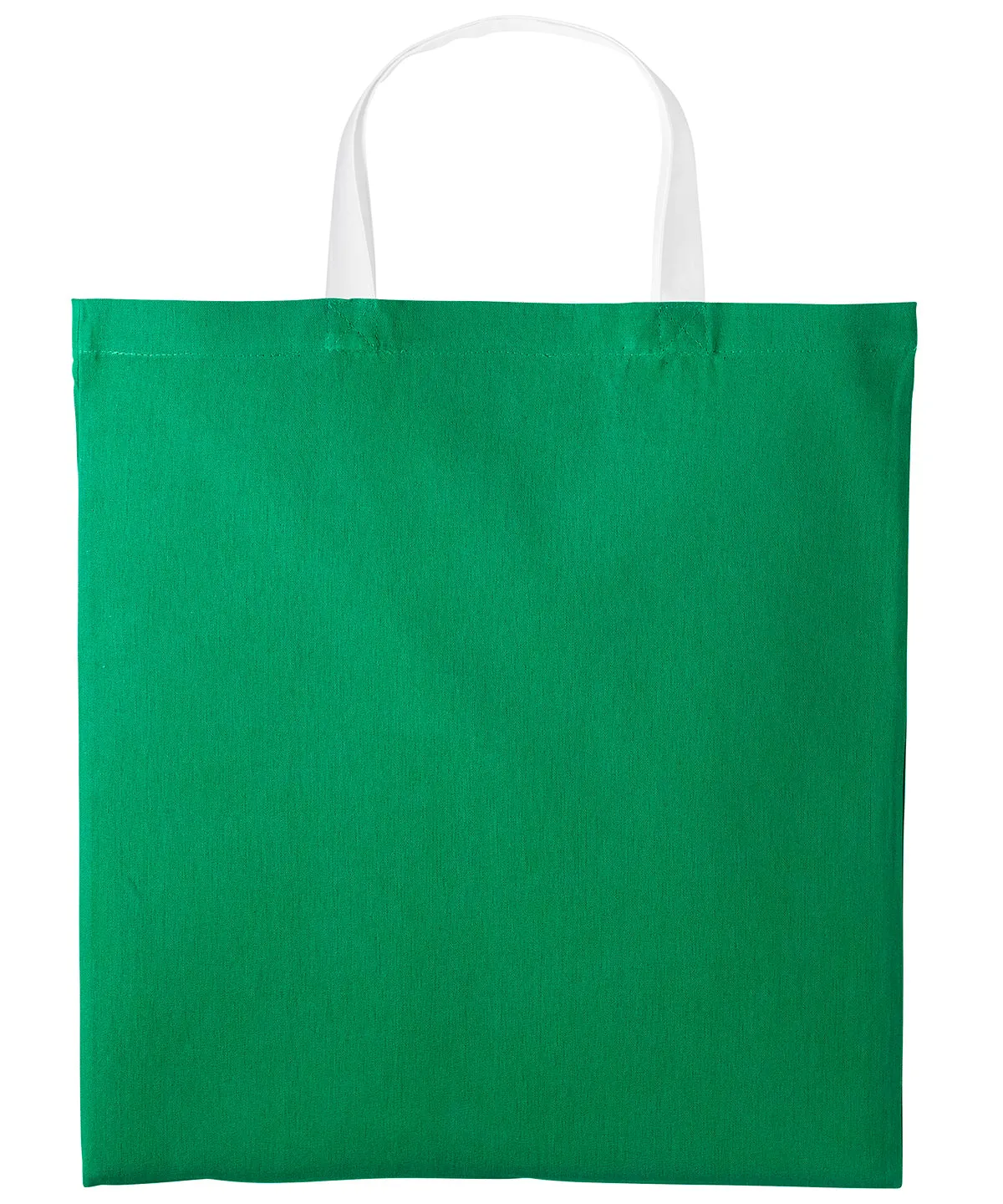 Kelly Green/White - Varsity cotton shopper short handle