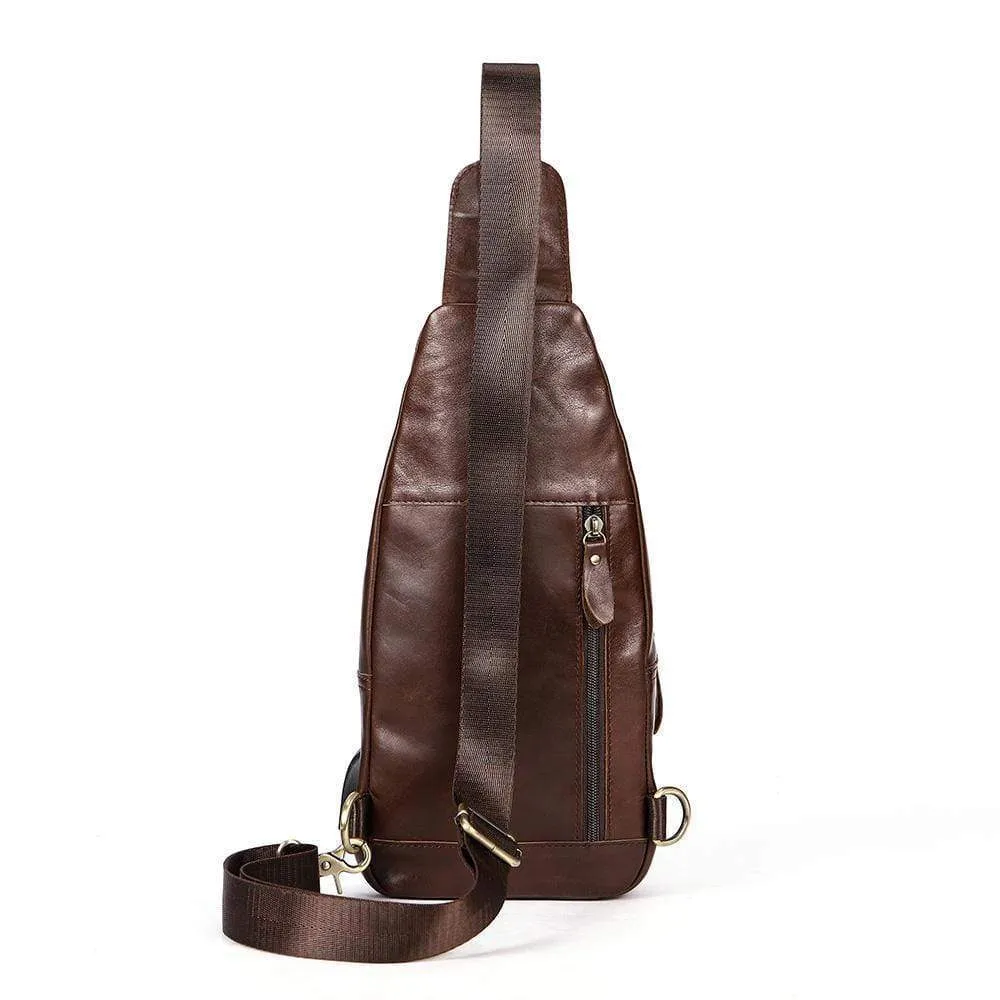Rossie Viren Men Outdoor Shoulder Chest Bag Travel Daypack with USB Charging Port